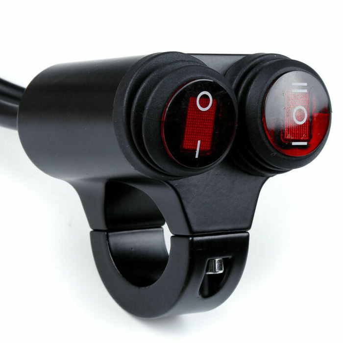 Waterproof Motorcycle 7/8" Handlebar Switch – Headlight/Fog/Spotlight On/Off – 12A (feiteplus FP-499)