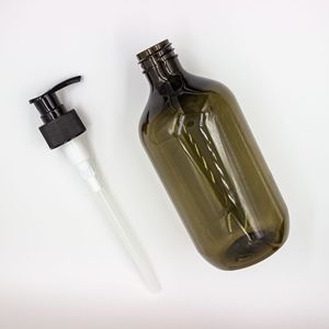 <b>Plastic</b> <b>Empty</b> <b>Bottle</b> 500Ml Refillable For Daily Chemical Packaging With Pump Round Shoulder Pet Material - Product Image 2