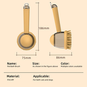 Brosse de bain multifonctionnelle pour animaux de compagnie en silicone souple et caoutchouc, avec distributeur de savon intégré pour le toilettage et le massage des chiens, idéale pour la salle de bain - Product Image 6