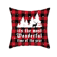 Nouvelle Housse de Coussin en Tissu Peau de Pêche à Carreaux Rouges pour Noël, Décoration de Canapé, Housse de Coussin Douce pour Bureau, Housse de Coussin de Noël pour la Maison