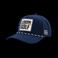 Casquette de baseball et de golf d'extérieur imperméable à 5 panneaux bicolore avec visière incurvée et logo PVC personnalisé – Vente en gros