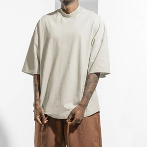 Más tamaño 100% algodón peso pesado personalizado impreso Logo patrón grueso hombres camiseta - Product Image 1