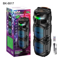 Altavoz Dual de 8 Pulgadas con Bajos Potentes, Iluminación LED RGB, Micrófono Inalámbrico y Ranura para Tarjeta, Ideal para Fiestas de Karaoke