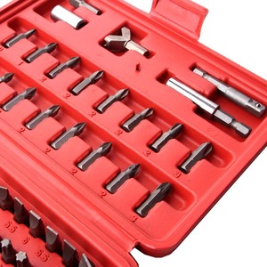 100 Piece <b>Screwdriver</b> <b>Bit</b> <b>Set</b> 1/4 In Steel <b>Bits</b> For Electric And Hand Tools Red Box Storage - Product Image 2