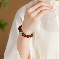 Bracelet en bois de santal doré 8mm 6mm 10mm, perles bouddhistes en bois à boucle unique, bijou unisexe, cadeau, bracelet perlé en bois