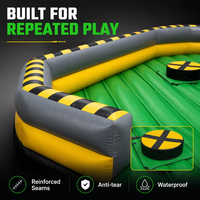 Jeu gonflable Wipeout avec balayeuse mécanique pour enfants et adultes, location pour événements, carnaval, team building