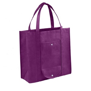 Bags Grocery Bag Customized Logo Reusable Folding Non-woven Bags Tote Shopping Grocery Bag Recycled Eco Non Woven Bag With Button
