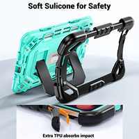 Étui de protection intégral antichoc en silicone pour iPad Mini 6/Mini A17 Pro 8,3 pouces avec bandoulière et grand support