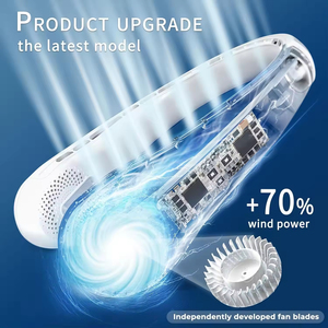 Ventilador de Cuello Plegable sin Aspas con Batería de <span class=keywords><strong>2000mAh</strong></span> y Control Táctil para Coche, RV y Uso en Exteriores - Product Image 3