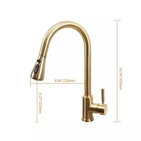 Robinet de cuisine de luxe extractible avec jet cascade et pluie, flexible