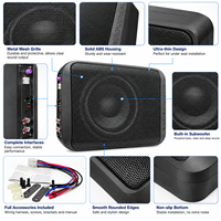 Subwoofer Actif 12V Ultra-Mince 6*8 Pouces pour Voiture, en Alliage d'Aluminium, Audio Pur Basses, Vente en Gros Usine