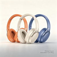 Casque sans fil supra-auriculaire ANC à prix d'usine avec micro intégré pour V5.3, étanche IPX5, suppression du bruit IA pour appels mains libres