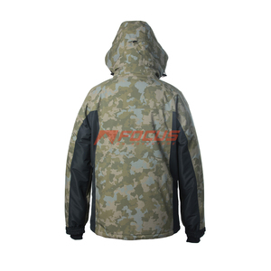 Chaqueta Impermeable, Transpirable y Cortavientos para Deportes + Pantalones con Tirantes, Sin Elasticidad, Patrón de Camuflaje Verde Oliva, Acolchado - Product Image 4