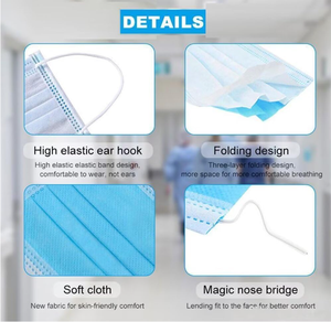 Bán buôn cá nhân bọc 3 ply y tế phẫu thuật thở bảo vệ an toàn dùng một lần mặt nạ với đàn hồi tai vòng lặp CE - Product Image 3