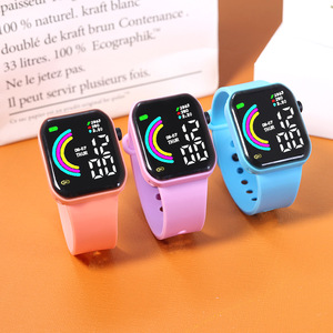 นาฬิกาอิเล็กทรอนิกส์ LED จอใหญ่สีรุ้งนาฬิกาดิจิตอลสำหรับนักเรียนกันน้ำใช้ได้ทั้งชายและหญิง - Product Image 1