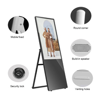 Ücretsiz CMS Katlanabilir Reklam LCD Poster Ekranı Alışveriş Merkezi 2K 4K 43 İnç Ayaklı Hoş Geldiniz Ekranı LCD Dijital Tabela