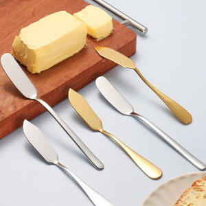 Espátula de Acero Inoxidable Dorada y Plateada para Mantequilla, Crema de Queso, Mermelada, Pan y Desayuno - Utensilio de Cocina - Product Image 1