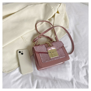 Factory New Multicolor <b>Small</b> Square Bag With Lock Lady <b>Purse</b> Luxury Cute Single Shoulder Crossbody Bag Tanjing - Product Image 6