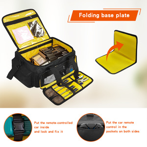Tool Bag Multi Compartment Water Resistant Electrician Tool Storage Duffle Bag With Double Handle Yellow 25-29 Pockets - Product Image 3