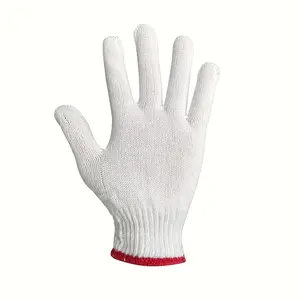 Hochwertige weiße Strick handschuhe aus 100% Baumwolle Labor Durable Industrial Gardening Guantes Bauarbeiten für Handschutz
