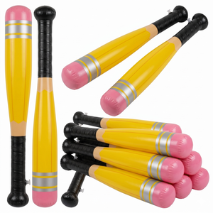 Bâton de baseball gonflable en forme de crayon, PVC, 36 pouces, jaune, écologique, idéal pour les fêtes, les jeux de piscine, les anniversaires et les carnavals - Product Image 2