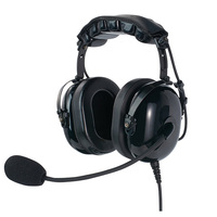 Headset penerbangan industri pembatalan kebisingan tinggi AG-11 telinga ganda U329 konektor BK IPX-5 tahan air Pivot Boom dapat disesuaikan