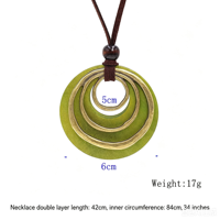Collar de Moda al por Mayor ChuYao, Gargantilla Chapada en Oro con Cadena de Cuerda, Colgante Grande Geométrico Estilo Bohemia, Joyería Personalizada para Mujer, Regalo