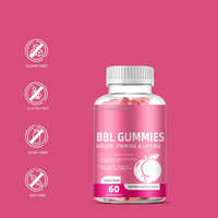 Aeglewell Marque Privée Gummies d'agrandissement des fesses sans sucre, Gummies de pectine naturelle pour l'agrandissement des fesses et des hanches, Gummies BBL