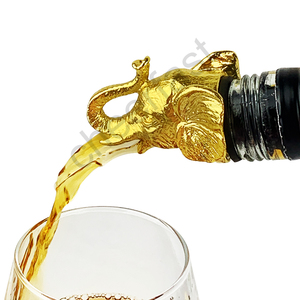 Bán Chạy Nhất Vintage Kim Loại Wine Bottle Champagne <span class=keywords><strong>Pourer</strong></span> Stopper Voi Đầu Hình Động Vật Đầu Chai Tốc Độ <span class=keywords><strong>Pourer</strong></span> - Product Image 5