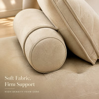 Fauteuil ottoman modulaire carré en tissu capitonné, base au niveau du sol, canapé lounge pour salon spacieux