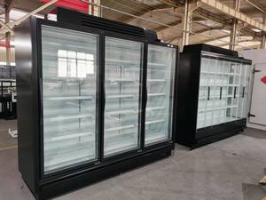 <span class=keywords><strong>Vitrine</strong></span> réfrigérée commerciale à 4 portes, multi-étagères, mince, avec portes vitrées, pour supermarché - Product Image 3