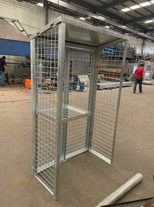 כלוב אחסון לגלילי גז עם דלת נעילה, ידידותי לסביבה, עמיד בפני ריקבון, צבוע באבקה, מטופל בלחץ טבעי, מחזיק ל-16 גלילים - Product Image 3