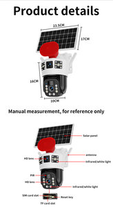 Cámara Solar Demax de Tres Lentes, Modelo <span class=keywords><strong>A13</strong></span> 4G, HD 2MP+2MP, Visión Nocturna Infrarroja a Todo Color, Impermeable, Audio Bidireccional, 128GB - Product Image 5