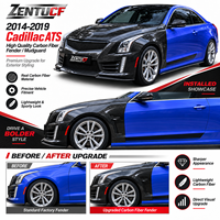 Garde-boue en fibre de carbone adaptés aux Cadillac ATS 2014-2019, garde-boue modifié en fibre de carbone