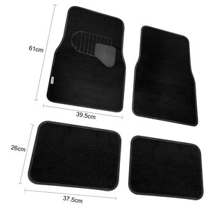 Tappetini da pavimento per auto in 4 pezzi antiscivolo nero antiscivolo rinforzato con Area del pedale - Product Image 2
