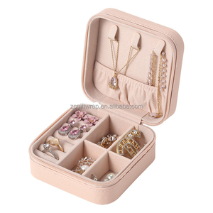 Caja Organizadora de Joyería de Cuero PU Negra Personalizada FADELI al por Mayor, Portátil de Viaje con Cierre de Cremallera, en Formas de Corazón/Cuadrado/Ovalado - Product Image 2