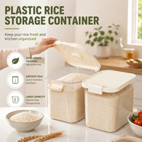 Optimized Plastic Rectangular Nordic Style Rice Storage Container Home Use Insect-Proof Moisture-Proof Sealed Box