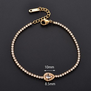 Pulsera de tenis de acero inoxidable brillante de 2 mm con circonita cúbica para mujer, cadena de mano con dijes de diamantes de imitación, brazalete de cristal, joyería metálica - Product Image 3