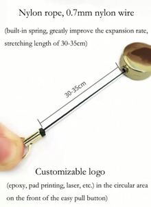 Hot Selling Retractable Badge Reel Metal Button Badge Keychain for Office Worker - Product Image 4