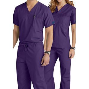 Trajes de fregado personalizados, conjuntos elásticos transpirables para mujer, uniformes de enfermería para correr, uniformes médicos, Spandex, tejido de poliéster y algodón - Product Image 1