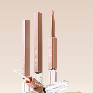 2 In1 Matte Velvet Lipliner Pen Waterproof <strong>Natural</strong> Lip Plumping Outline Contour Clear Highgloss Lip Oil Solid Lipstick 10 Colors - Product Image 1