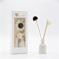 Coffret Cadeau Décoration Maison Promotion Affaires Diffuseur de Parfum en Céramique 30ml avec Bâtonnets de Fleurs Séchées et Emballage