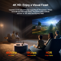 A334 4K UHD para HDMI 2,0 Cable de PVC 18Gbps Smart TV Screen Mirroring para consola de escritorio Aplicación de monitor con función de altavoz