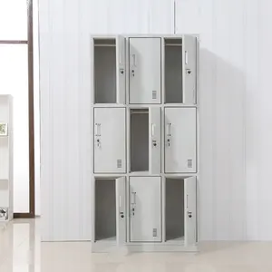 Modern 9 Doors Work Staff Clothing Cupboard Metal Wardrobe Cabinets