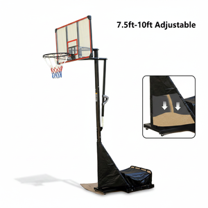 IUNNDS Panier de <span class=keywords><strong>basket</strong></span> portable 10 pieds, hauteur réglable, avec roues, pour entraînement en extérieur et en intérieur - Product Image 1