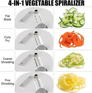 Spiralizzatore per Verdure 4-in-1 con Lama Rotante, Taglia Verdure a Spirale con Ventosa Potente, Affettatrice per <span class=keywords><strong>Zucchine</strong></span> e Verdure - Product Image 2