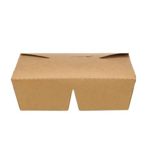 Caja de Comida para Llevar de Papel Kraft de 2 Compartimentos, Contenedor Desechable para Alimentos, Caja de Almuerzo de Papel Impresa Personalizada para Restaurante - Product Image 3