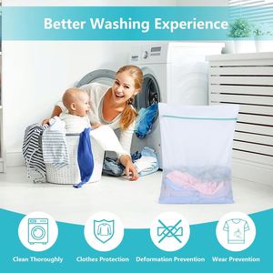 Wholesale Cheap Large Mesh Polyester Laundry Bags with Zipper and Custom Logo for Home Use - Product Image 3