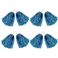 Pompons de cheerleading personnalisés avec logo, manche long blanc, 500 serpentins, pompons métalliques pour événements sportifs, 1 paire