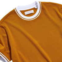 T-shirt Ringer en Coton Respirant et Écologique 220g pour Homme, Col Court, Personnalisable avec Logo – Nouvelle Collection Été – Vente Flash